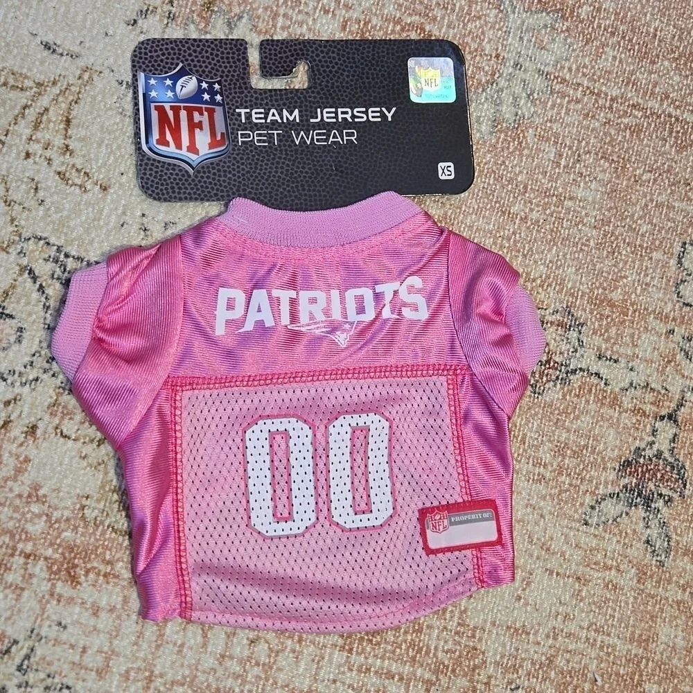NFL New England Patriots Pink Pet Jersey Size XS